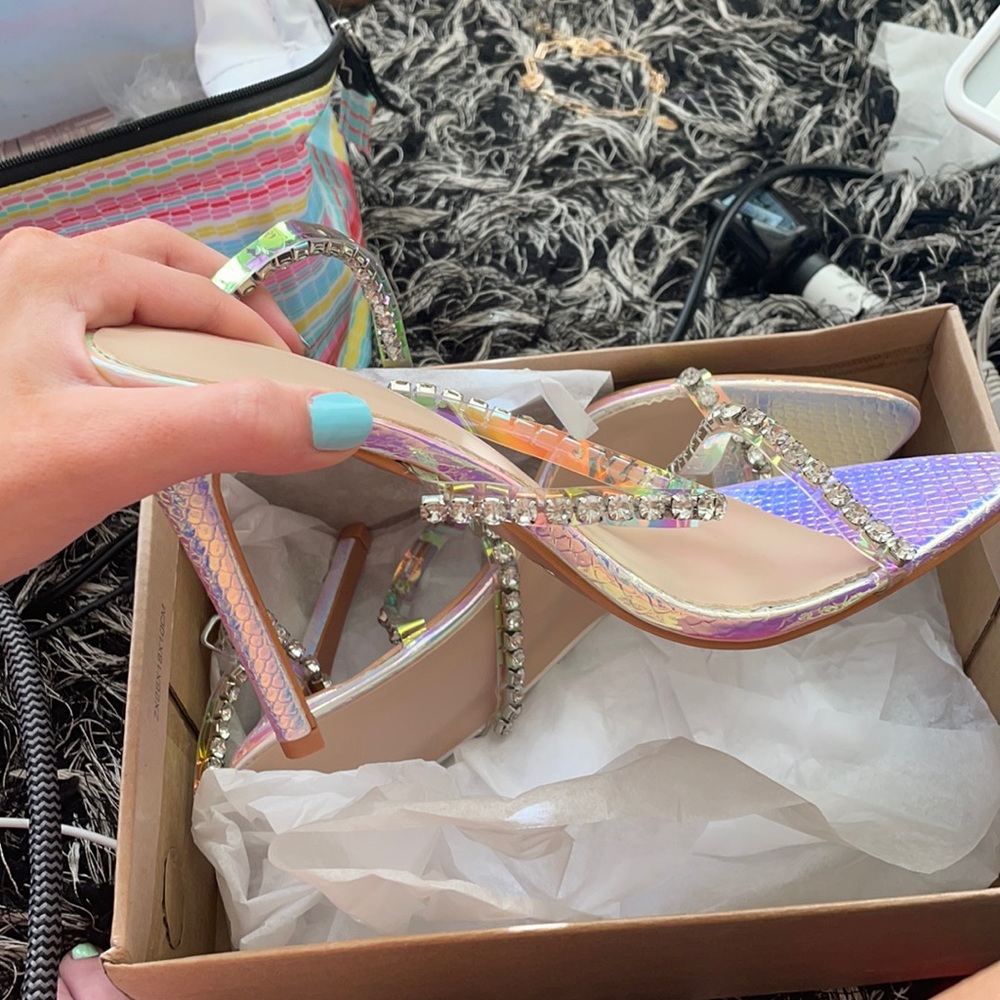 rhinestone high heels